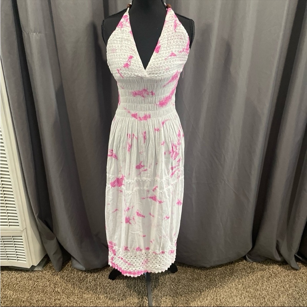 seaspice resortwear tie-dye halter maxi dress size XL